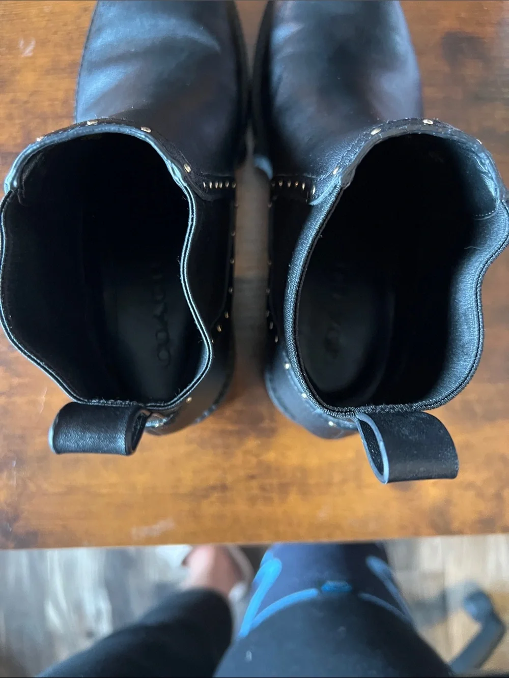 Coach Smooth leather ankle bootie with gold hardware